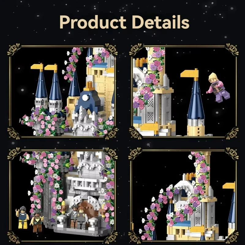 Creative Fairy Tale Princess Castle Mini Building Blocks Tabletop Decoration Building Micro Brick Children's Toy Birthday Gifts - view 4