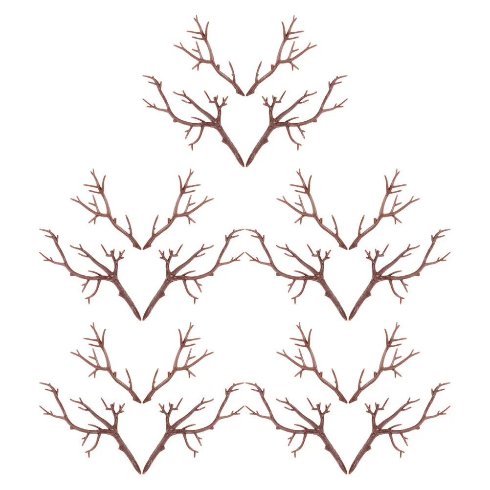 

20pcs Plastic Antler Accessories Artificial Tree Branches For Diy Snowman Decor Fake Dried Twigs Vase Filling Home Party