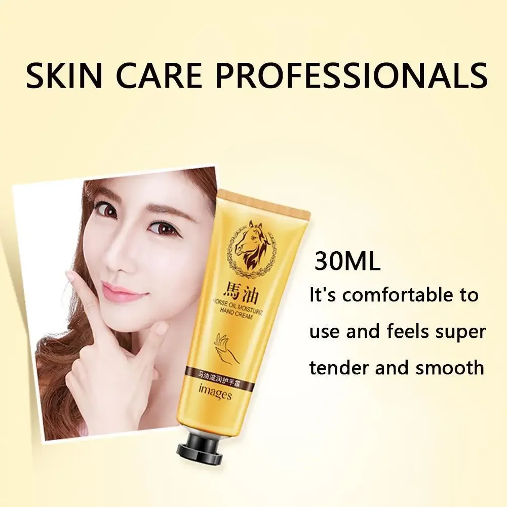 1pc 30g Moisturizing Horse Oil Hand Cream Preventing Dryness Hand Care Hydrating Cream Anti-Cracking Nourishing Hand Cream