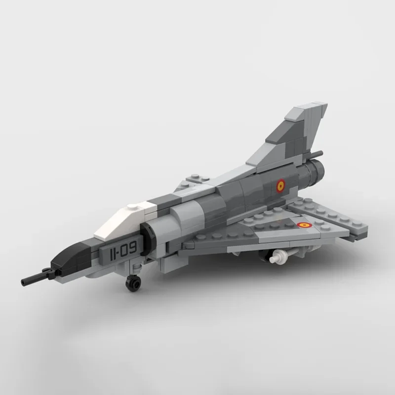 Moc Building Block Famous Military Series 1:72 Scale Mirage IIIE Model Technology Bricks DIY Assembly Airplane Toys Holiday Gift