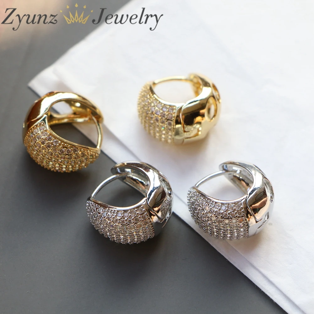 

5 Pairs, New Gold Plated Huggie Earrings with CZ Zircon Ear Hoops Cartilage Earring for Women Round Minimal Earring Piercing