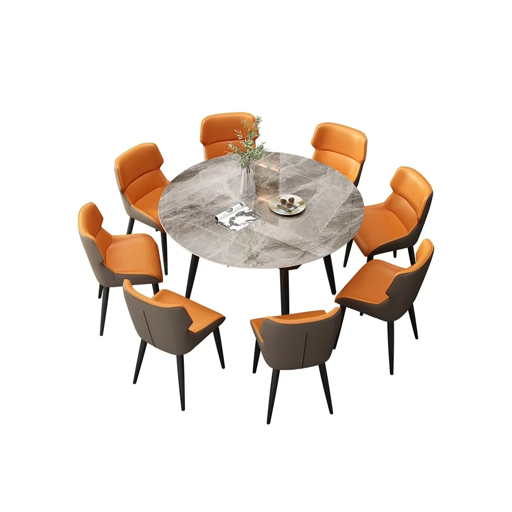 

Bright rock slab dining table, retractable modern simple small apartment light luxury dining table