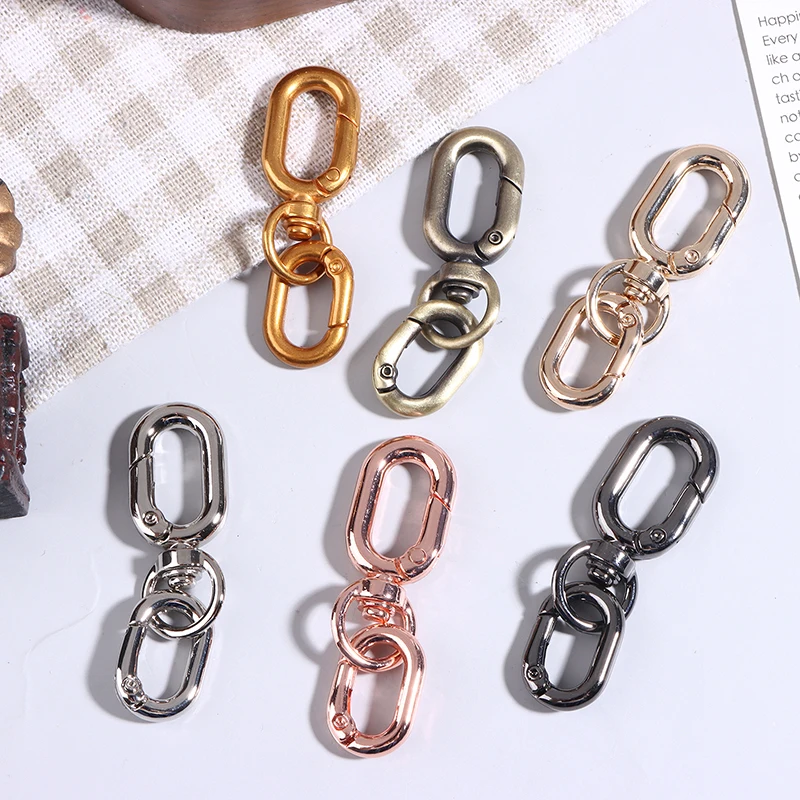 2 قطعة مشبك دوار كليب مزدوج الرأس المعادن جراد البحر مخلب المشابك لصنع المفاتيح DIY بها بنفسك الحرف اكسسوارات