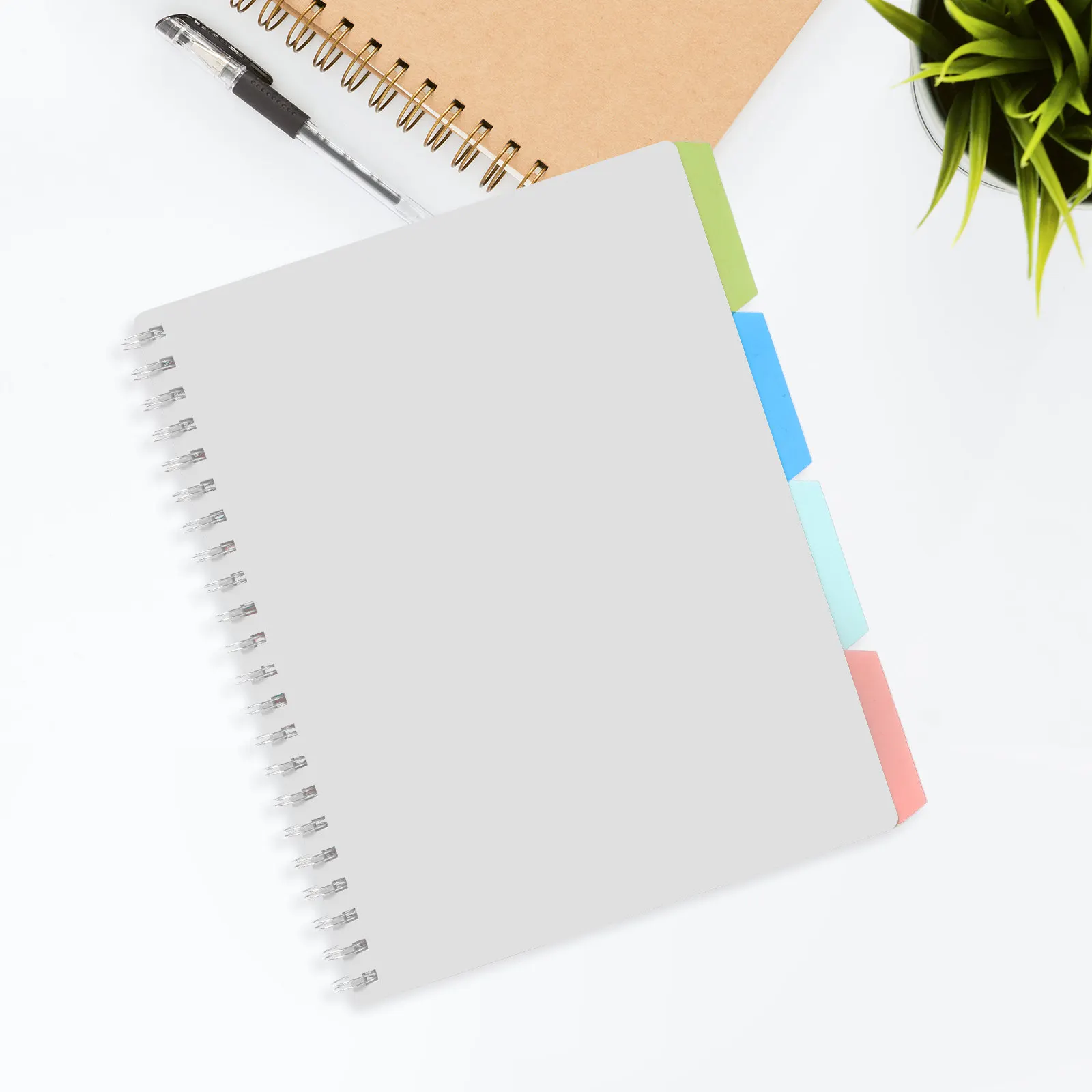 4Pcs Plastic Binder Dividers with Tabs Notebook Index Dividers for Filing Note Organization Notepad Divider Tabs