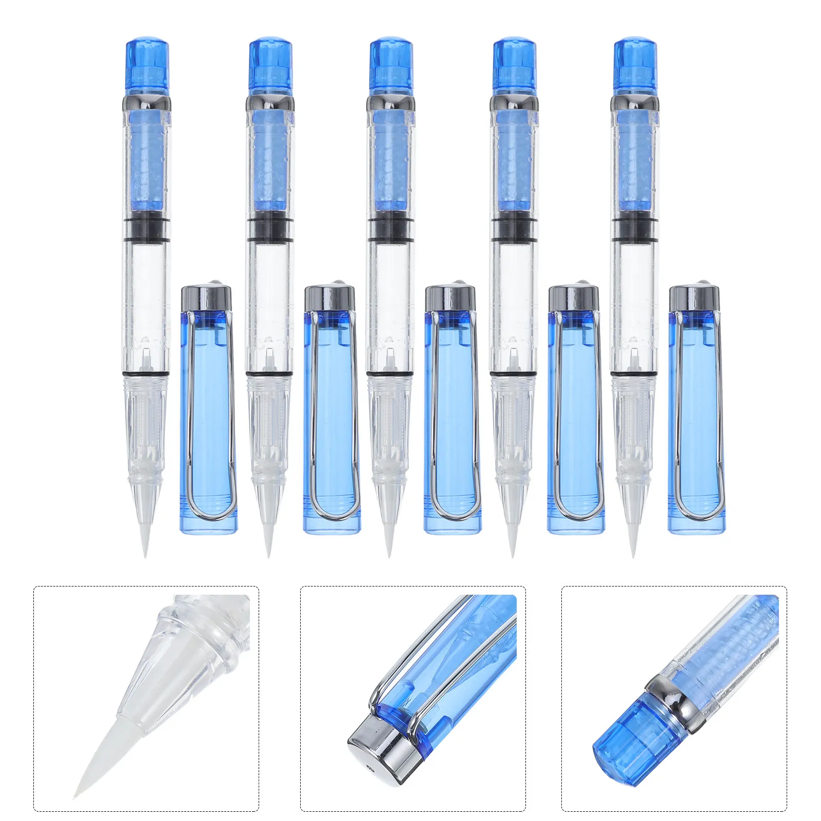 

5Pcs Fountain Brush Pen Chinese Calligraphy Brush Pen Soft Flexible Tip for Sketching Lettering Painting Art Beginners