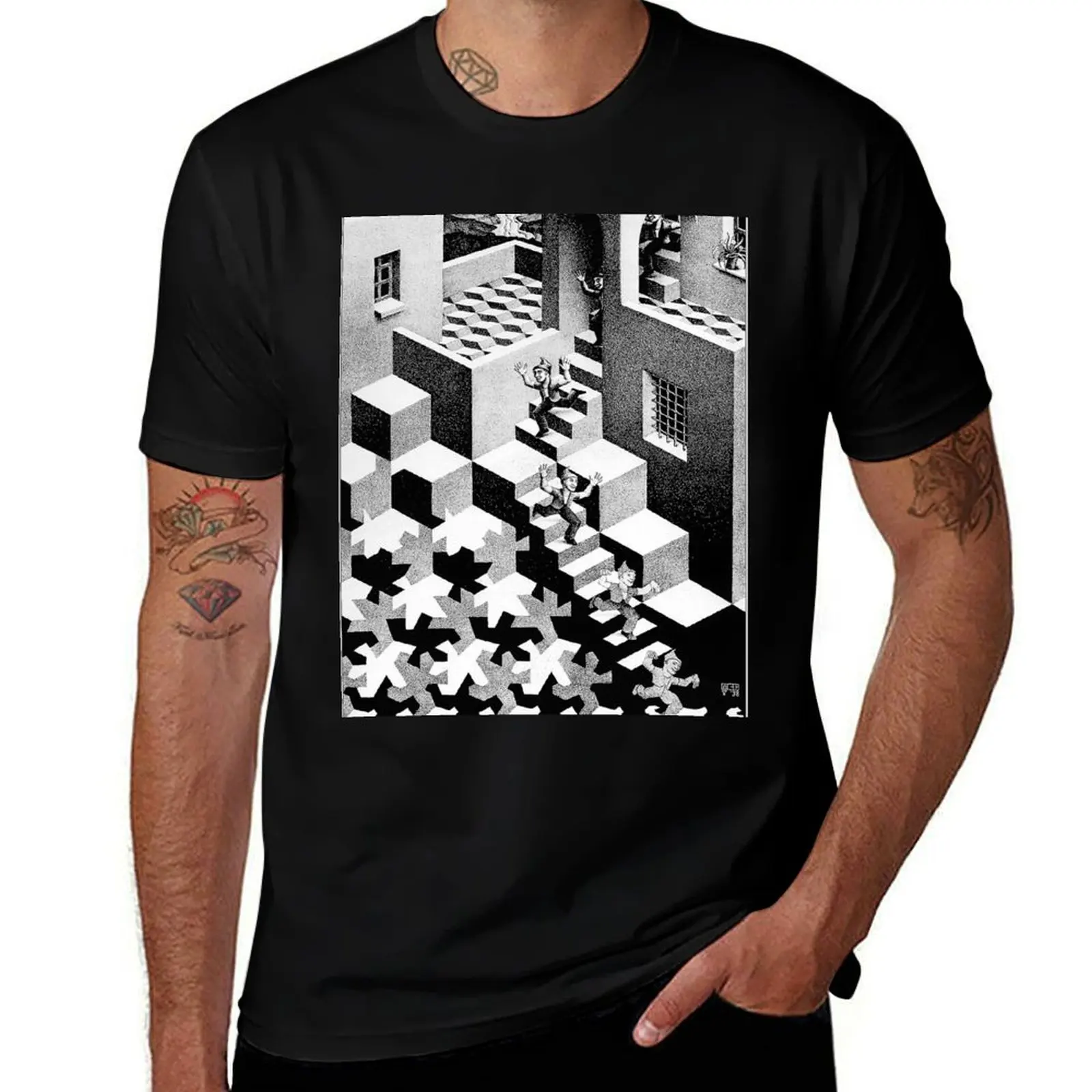 M.C. Escher T-Shirt summer clothes anime figures mens t shirt graphic