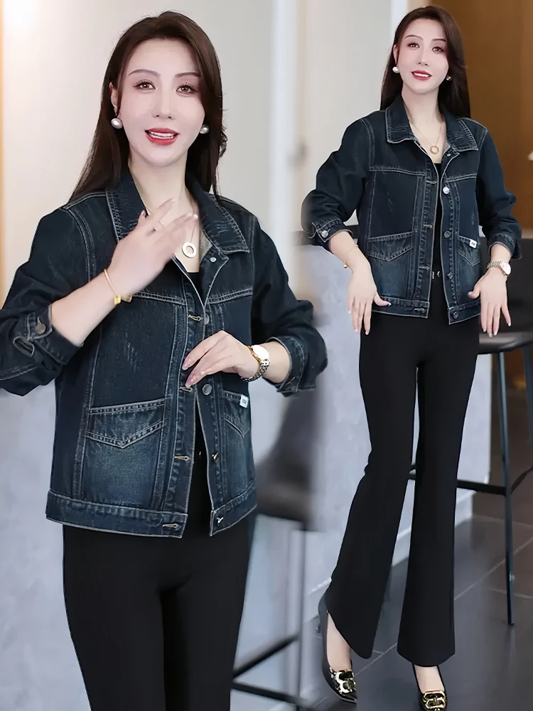 

Женская верхняя одежда Ele Long Sleeve Short Jacket, весна 2026, винтажный стиль, свободный крой, на пуговицах, стройнящий топ