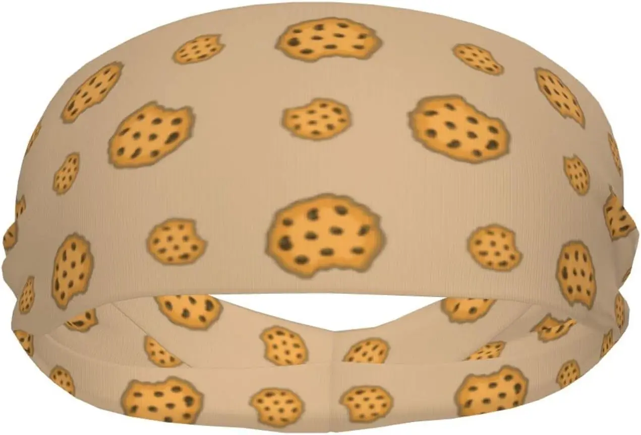 

Cookie Pattern Headbands for Women Men Workout Sports Sweatbands Elastic Sweat Band for Yoga Cycling Football