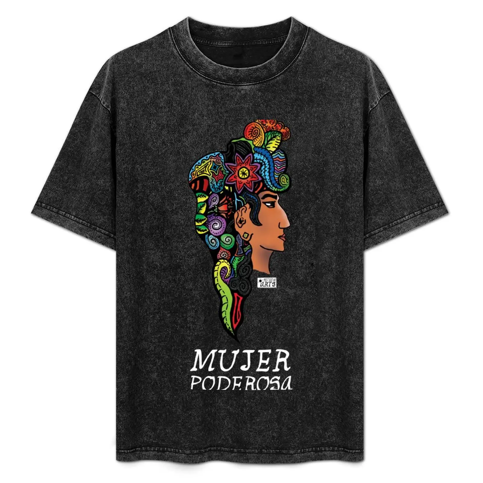

Mujer Poderosa over Black T-Shirt Casual Everyday Short Sleeve T-Shirt