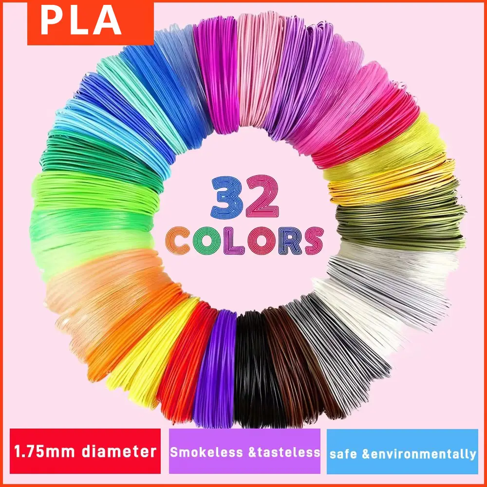 Filamento pla colorido para 25m 30m 36m 45m 50m 96m 100m 150m 200m recarga de plástico segura sem fumaça para caneta de impressão infantil 3d