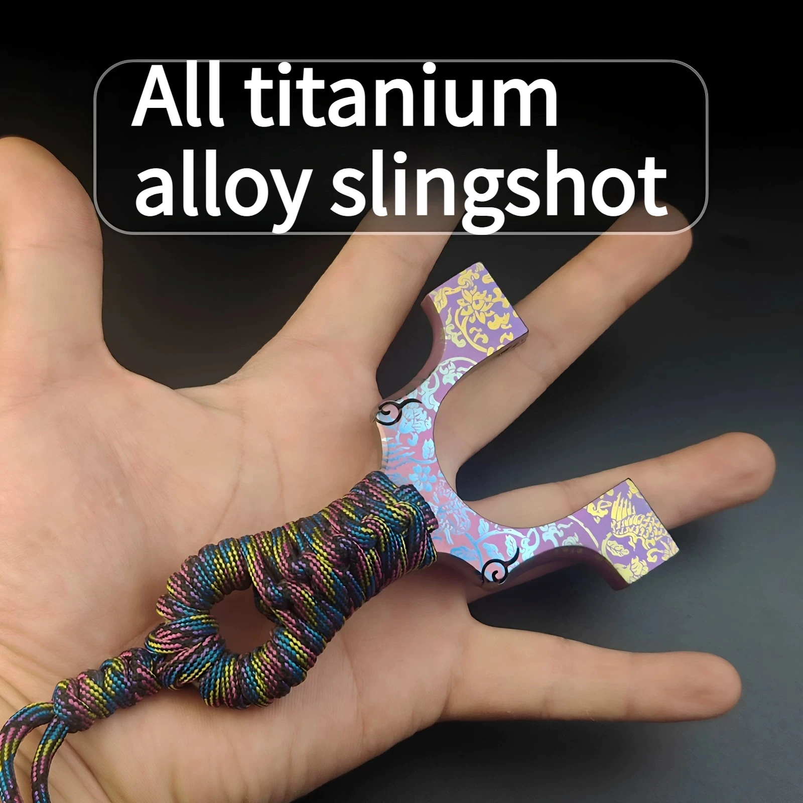 Pure Titanium Alloy Slingshot High-end Adult Specific Dragon Teeth Ultra Light Outdoor Portable EDC Slingshot Gift