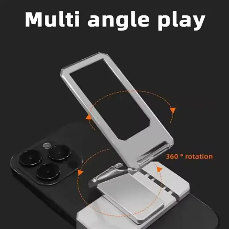 360° Free Adjustable Creative Phone Metal Lazy Bracket Mobile Phone Desk Holder Ultra-thin Foldable Portable Adhesive Support