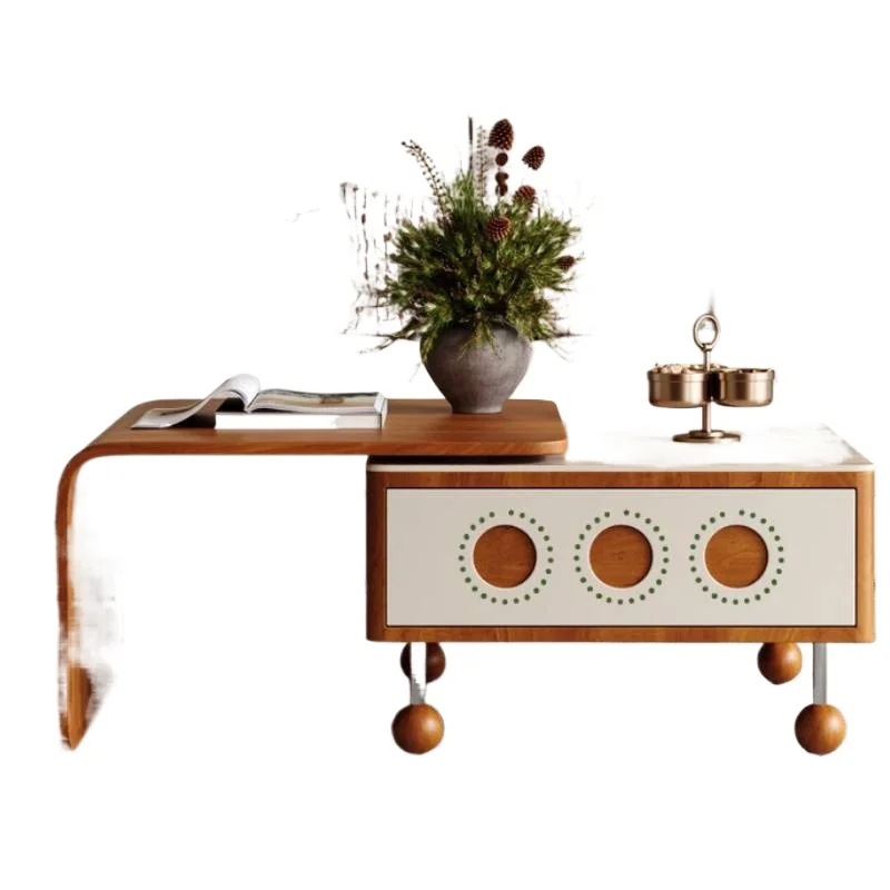Vintage Wood Coffee Table Style Drawer Storage Saving Center Coffee Table Decor Minimalist Mesa De Centro Sala Furniture Home