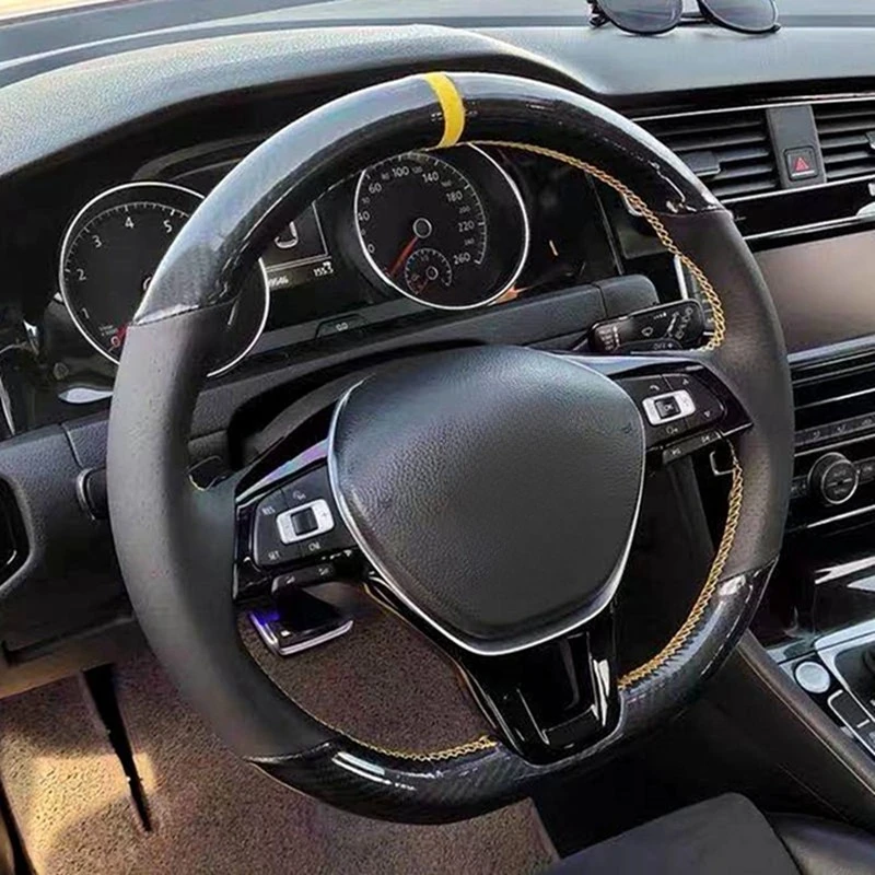 Anti-Slip Wildleder Leder Auto Lenkrad Geflecht Abdeckung Für Volkswagen VW Golf7 Mk7 Neue Polo Jetta Passat B8 Tiguan Sharan