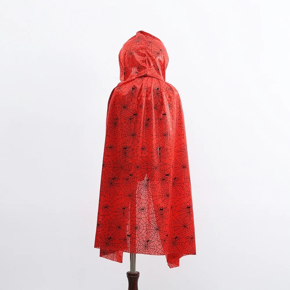 Creatieve Bloedvlek Halloween Kostuum Cosplay Props Grappig Feest Halloween Doodsmantel met Cap Donkere Plaid Spinnenweb Cape Kinderen