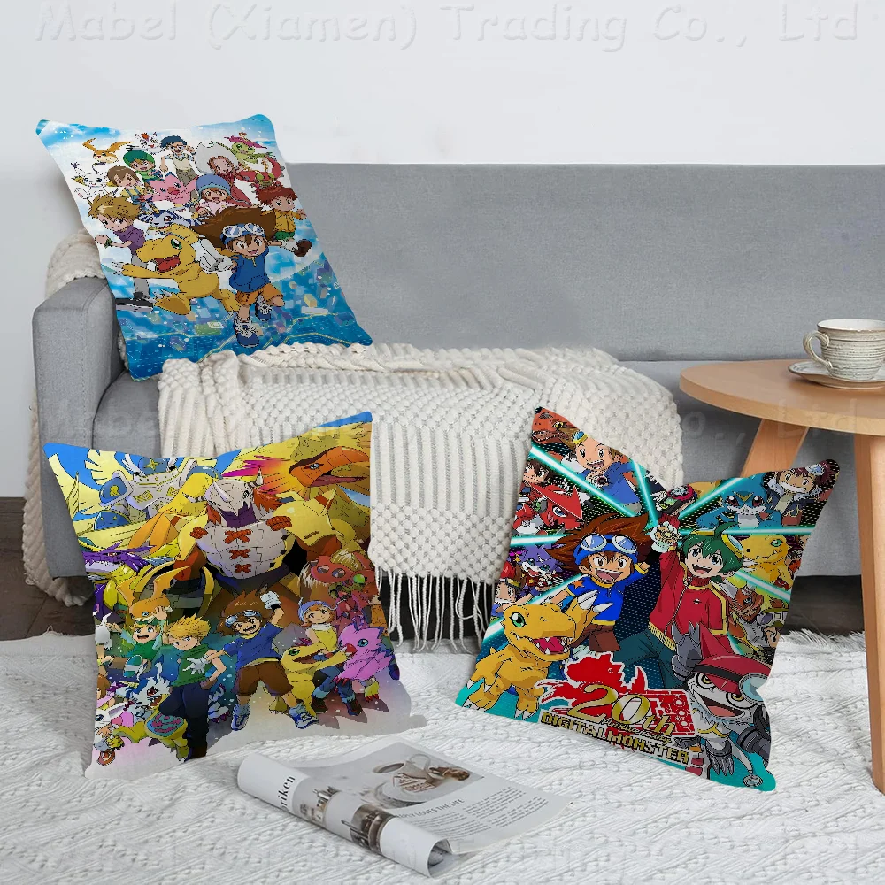 

Anime Digimon Personalized Pillow Cover Kids Bedroom Wild Party Decor Pillowcase Kid Birthday Shower Gift