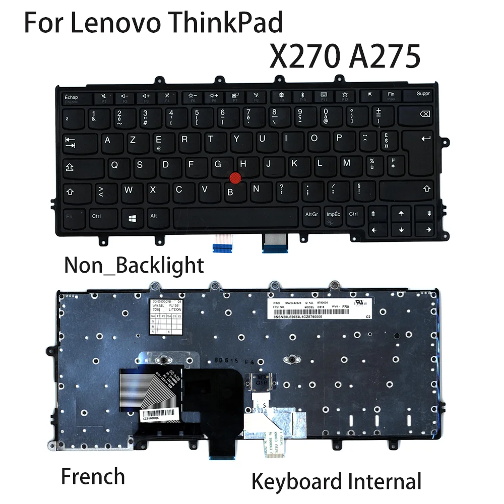 

Новая клавиатура для ноутбука Lenovo ThinkPad X270 A275, внутренняя французская без подсветки FRU: 01EP035 01EN559
