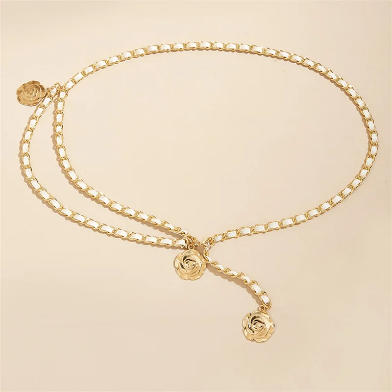 New Fashion Luxury Designer Brand Metal Chain Belt For Women Golden Coin Personality Hip Hop Style Female Tassel Belts Ceinture