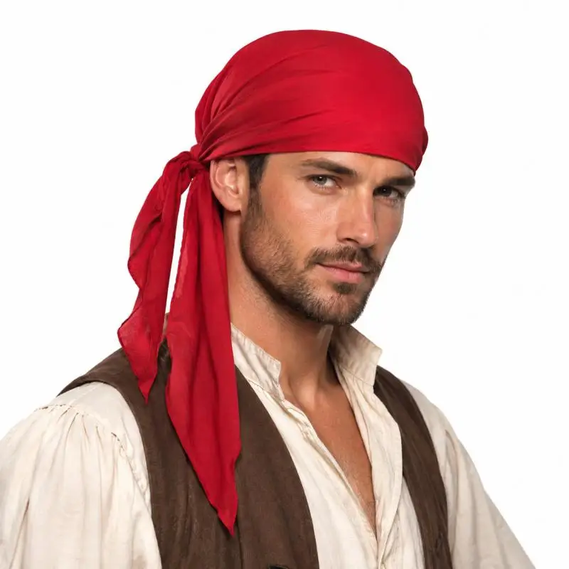 Medieval Renaissance Cosplay Accessory Set Pirate Head Wrap Scarf Long Tie Waist Sash Belt for Halloween Party Role Play
