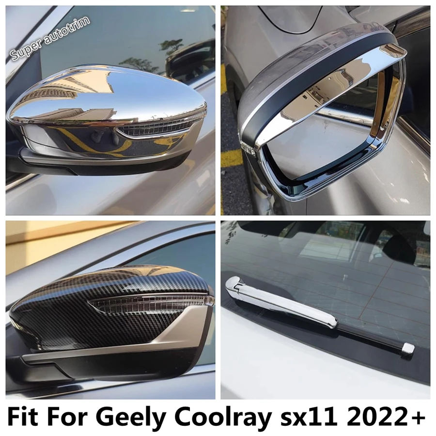 Window Wiper / Rearview Mirror Cap / Rain Eyebrow Decoration Cover Trim For Geely Coolray sx11 2022 2023 Accessories Exterior