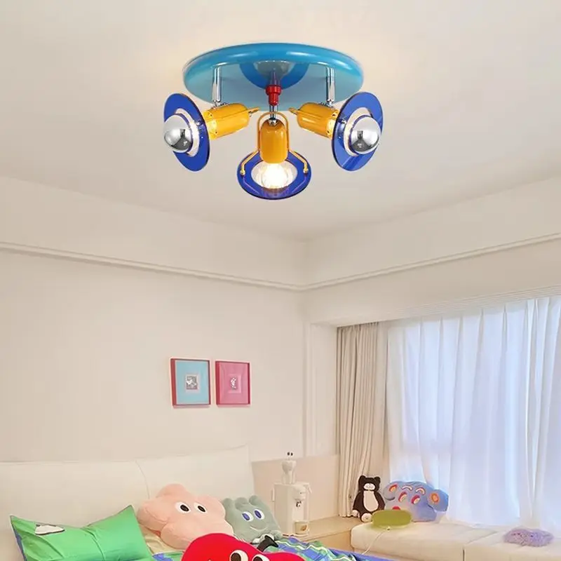 Memphis Colorful Wrought Iron E27 Ceiling Light Modern Restaurant Store Dimmable Multiple Light Sources Living Room Hanging Lamp