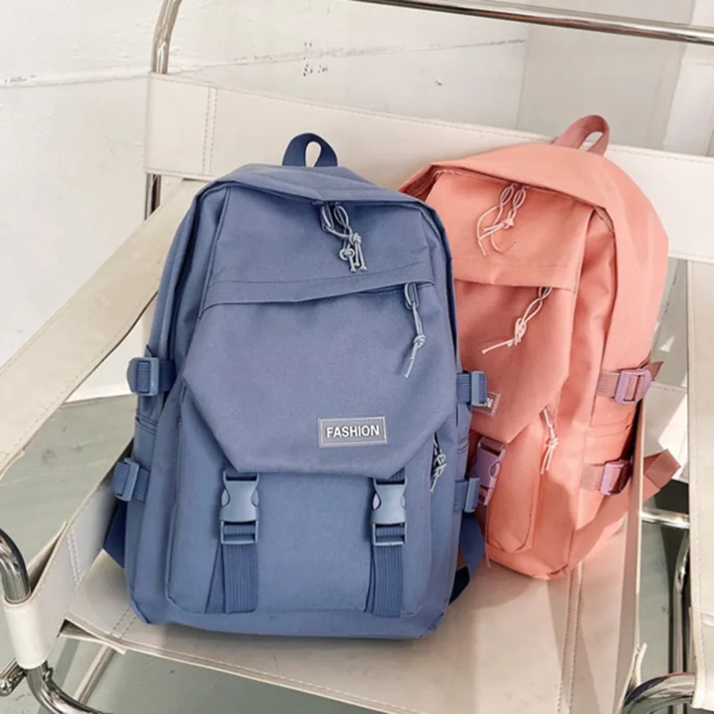 Simple Backpacks Large Capacity Travel Bag Solid Harajuku Student schoolbag Backpack Women Man bag Unisex High Street