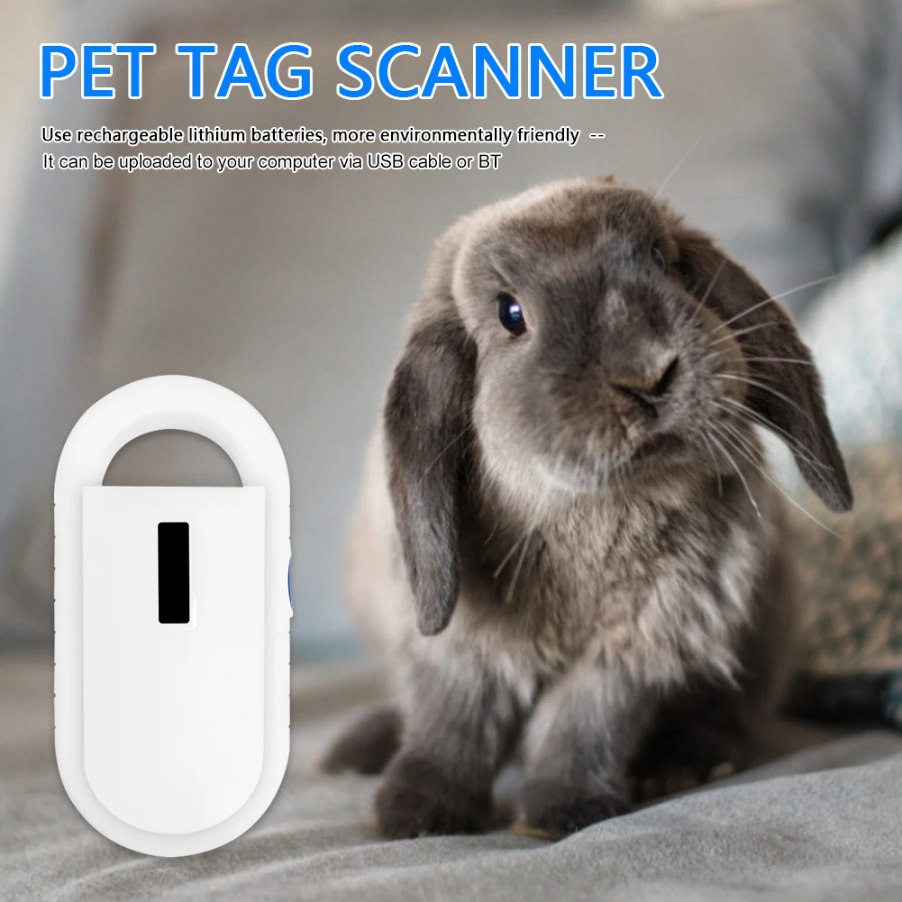 Lector RFID portátil para animales, escáner de microchip recargable para perros y gatos, pantalla OLED, lector de identificación de mascotas para ISO 11784/11785/FDX-B/ID64