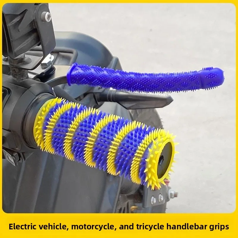 Electric vehicle rubber handlebar cover, anti-slip, sweat-proof, wear-resistant, soft and non-squeaky steering handle cover