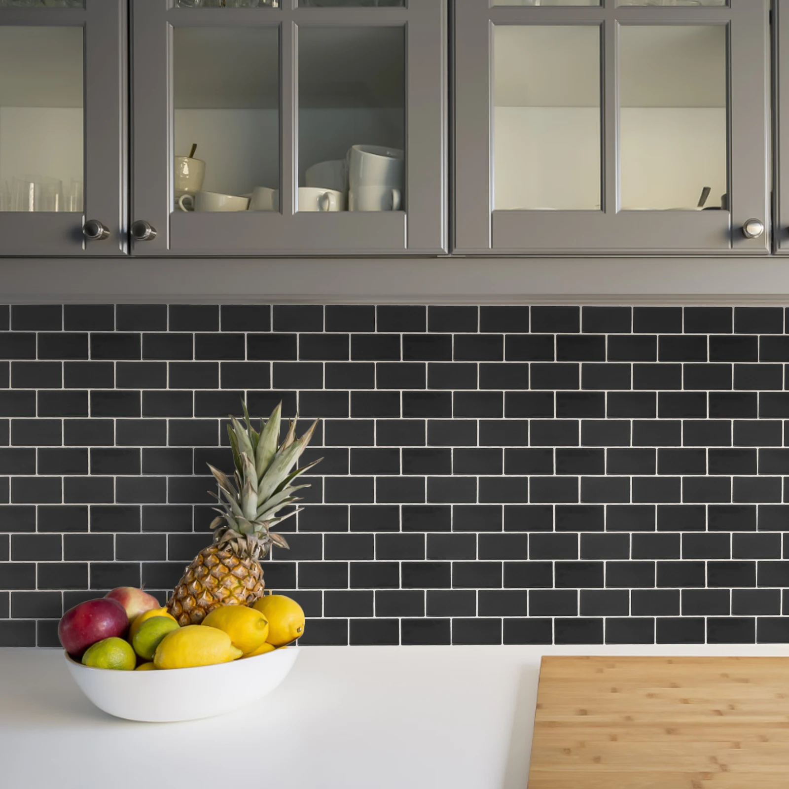 

10 Sheets Three-dimensional Glue-drop Wallpaper Bathroom Waterproof Stickers Kitchen Tile PET Self-adhesive Peel and Floor