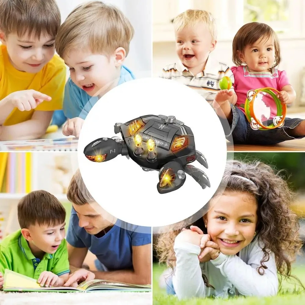Novo caranguejo elétrico crawl brinquedos com luzes música caranguejo crianças interativo caranguejo mecânico engraçado andando dança brinquedos