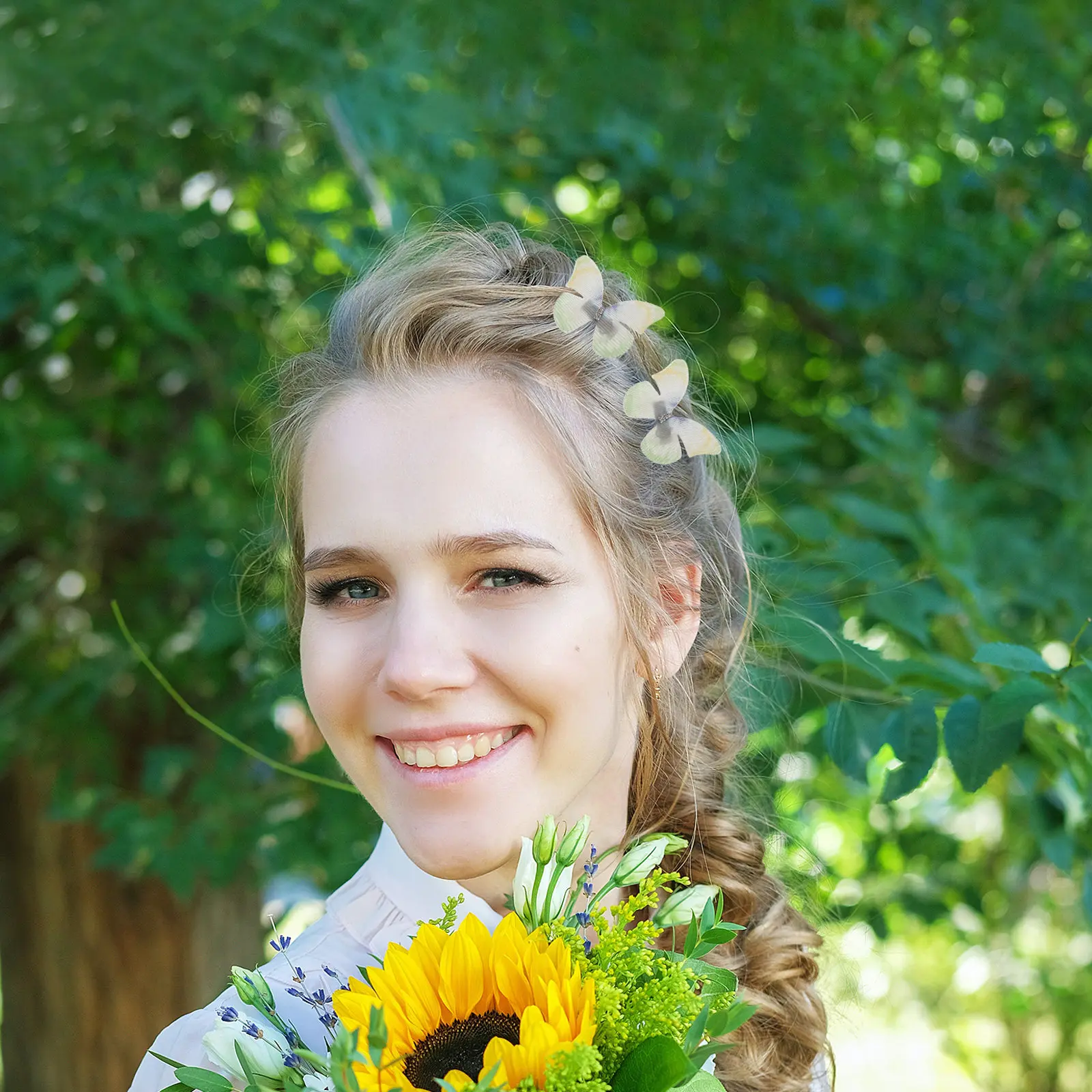 

50Pcs Butterfly Hair Clips for Women Double Layer Tulle Chiffon Barrettes Comfortable Lightweight Salon Styling Hair