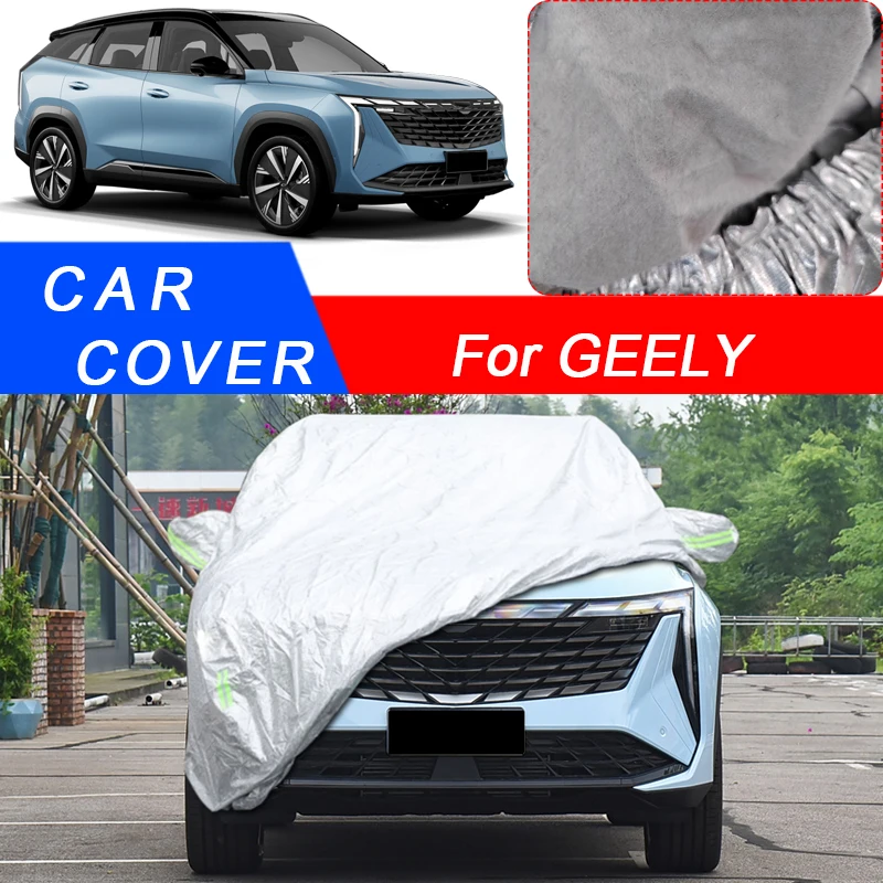 For Geely Azkarra Binray Cityray Coolray Emgrand Galaxy L7 Geometry C LIVAN X6 MONJARO 3Layer Thicken Car Cover Snow Waterproof