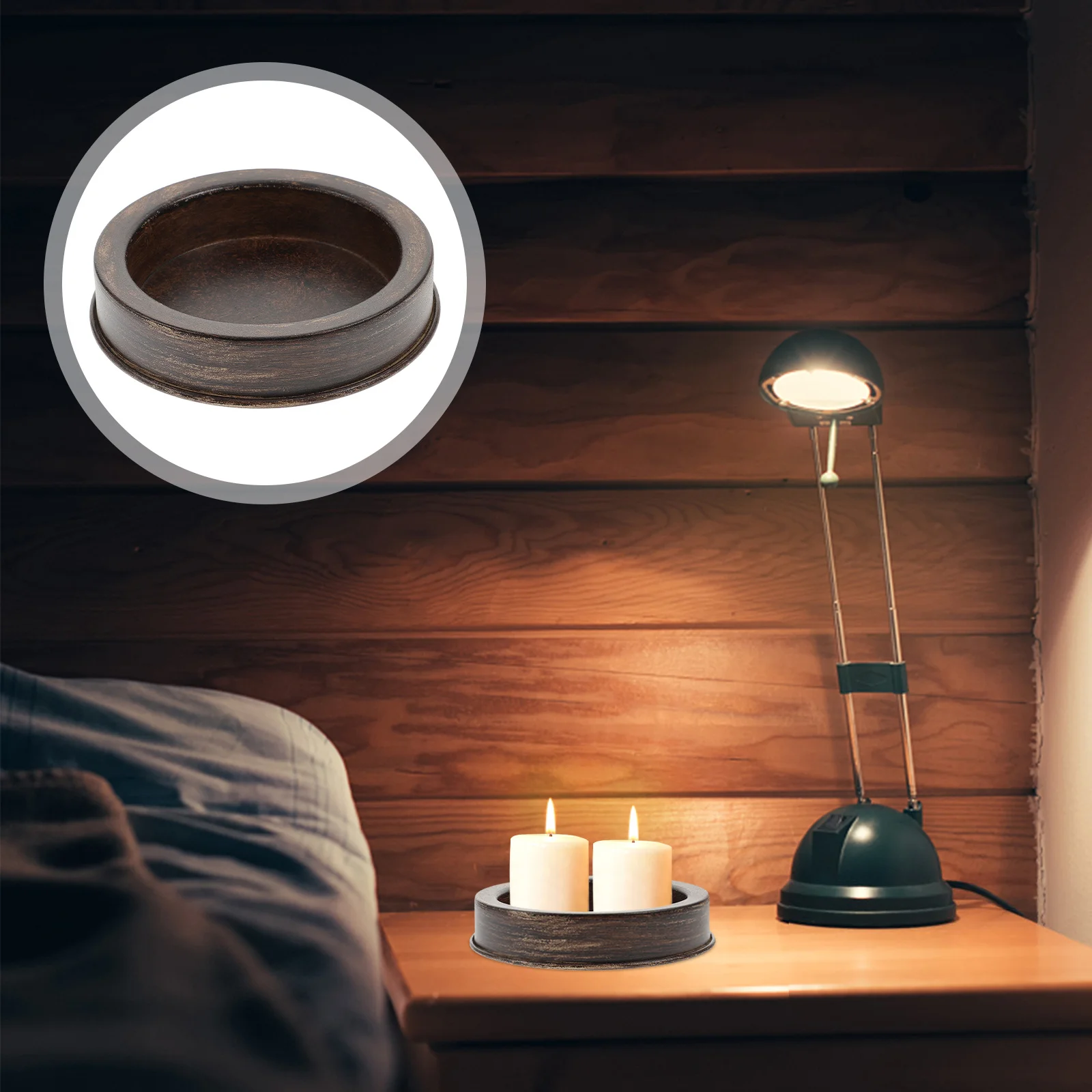 

Iron Vintage Holder Tray Metal Scented Plate Compact Space Saving Decorative Stand for Cozy Home Atmosphere