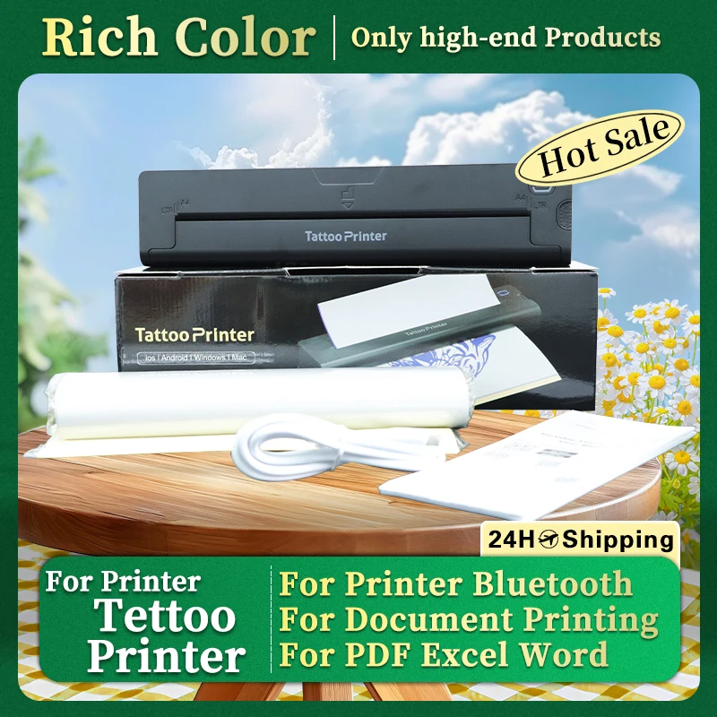 Mesin Fotokopi Termal Printer Stensil Tato Nirkabel P19 - Kompatibel dengan Ponsel Pintar & PC untuk Transfer Desain Tato