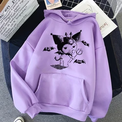 New Women's Fashion Autumn Clothing Hello Kitty Kuromi Street Hoodie Y2K Top Long Sleeve Plus Size Gothic Pullover