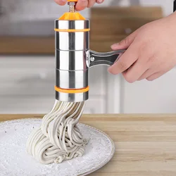Manual Noodle Machine, Noodle Maker, Household Manual Stainless Steel Pasta Maker Noddles Presser Making Machine with 7 Molds