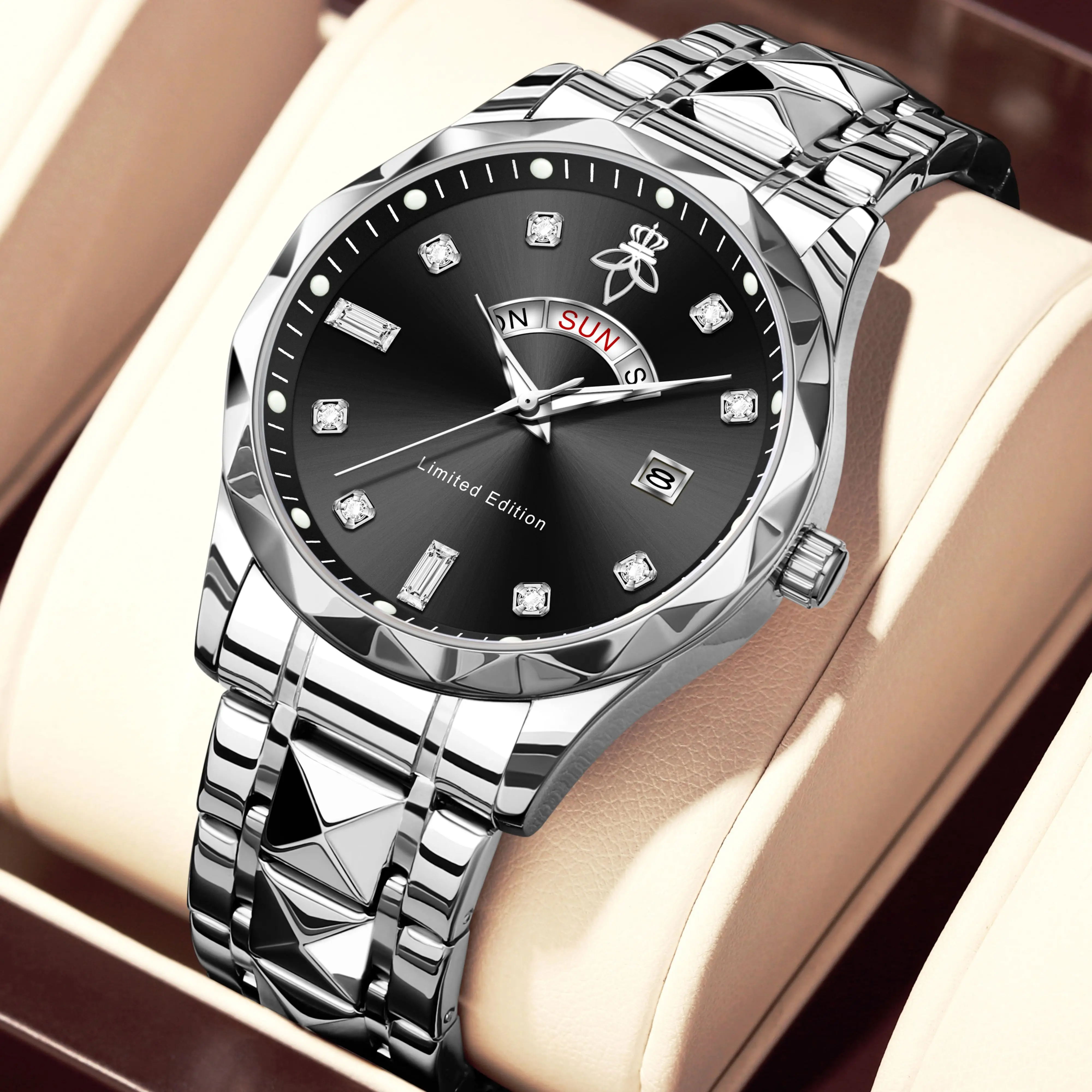 YaLaLuSi Fashionable, Casual Men’s Business Steel-Strap Bracelet Watch – Water-Resistant Quartz Timepiece, Ideal as a Gift Reloj