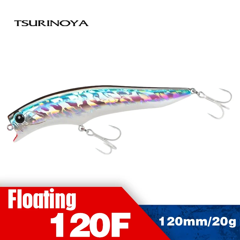TSURINOYA 120F señuelo de pesca de pececillo flotante poco profundo GORGO 0-30cm 120mm 20g UV señuelo de pesca de mar lubina cebo duro de playa