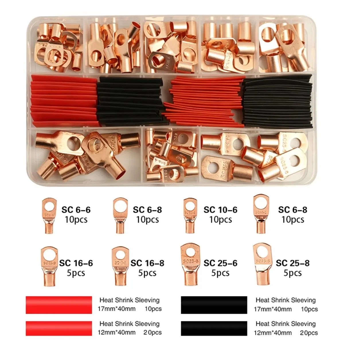 2026 New Tool Professional -50B 6-50mm² Rotating Dies Crimping Pliers for Copper Lugs with 120Pcs Electrical Terminals Set