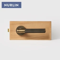 Nurlin Brass Cross Knurled Interior Door Handle Passage Privacy Set Mortise Lock Thumb Turn Door Lever Set Antique Bronze
