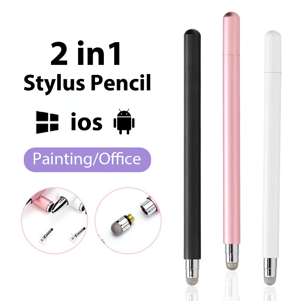 2 in 1 Universal Stylus Pen For ios Android iPhone iPad 13 Samsung Tablet Phone Touch Pencil Drawing Capacitive Screen Touch Pen