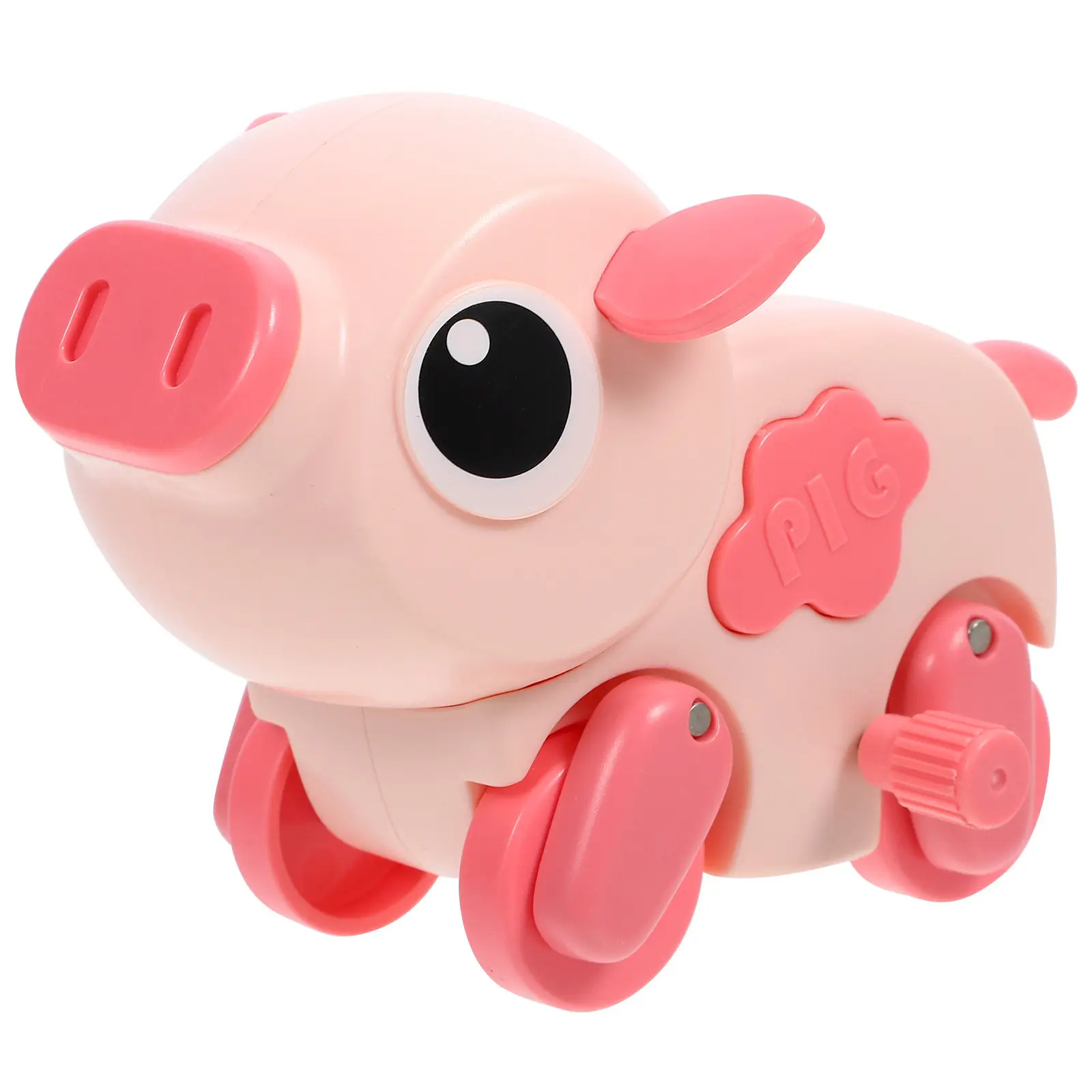 Jouet cochon à manivelle en plastique, animal rampant, cadeau, faveur de fête pour bébé, développement des compétences motrices, jouet cochon à manivelle