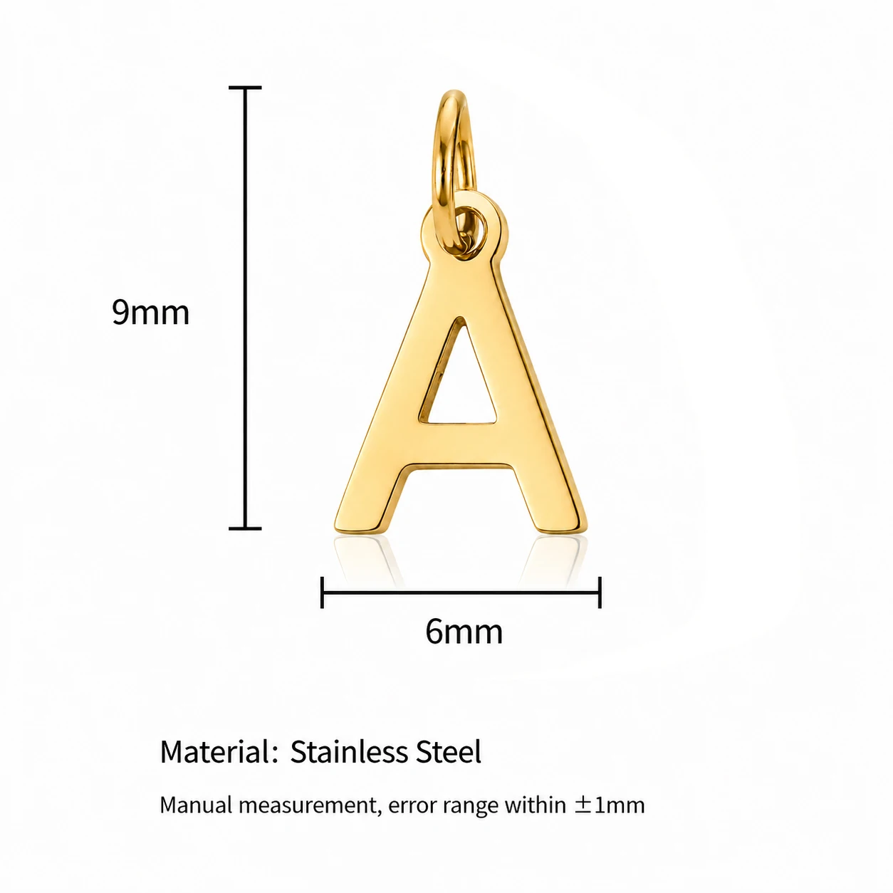 5Pcs Mini Alphabet Charms Stainless Steel ABC Letter Pendants  A-Z Jump Ring Capital Earrings Necklace Dangle DIY Jewelry Making