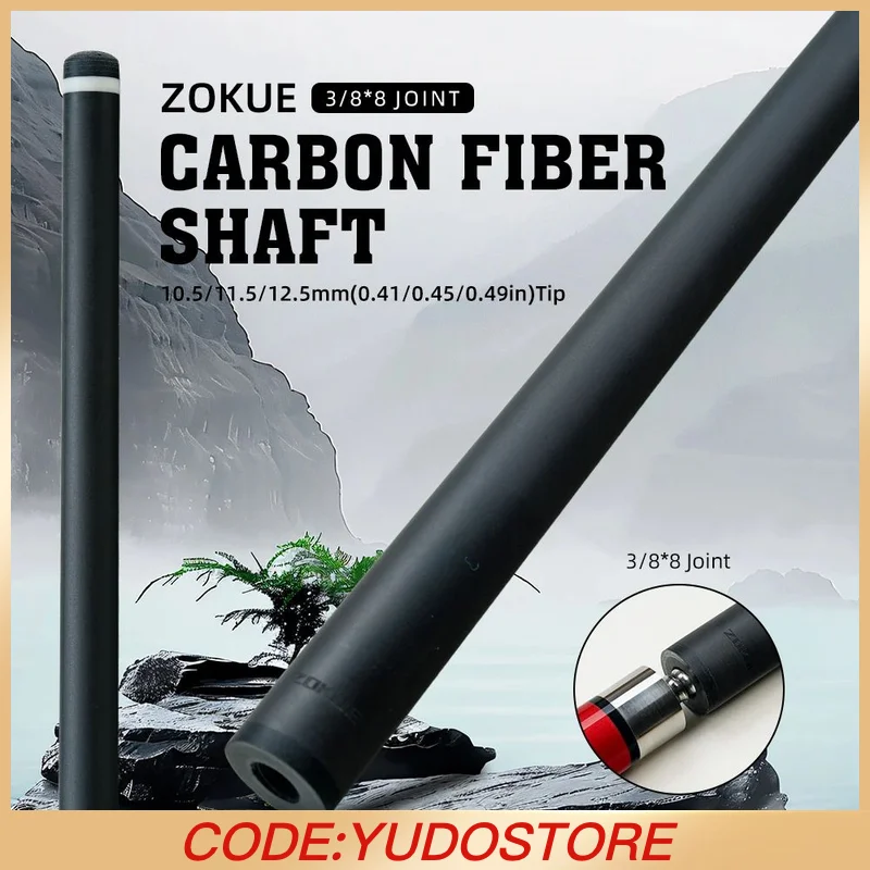 

Zokue Carbon Fiber Shaft with 10.5mm/11.5/12.5mm tip 3/8*8 Pin Joint professional carbon shaft for Pool Billiard cue stick