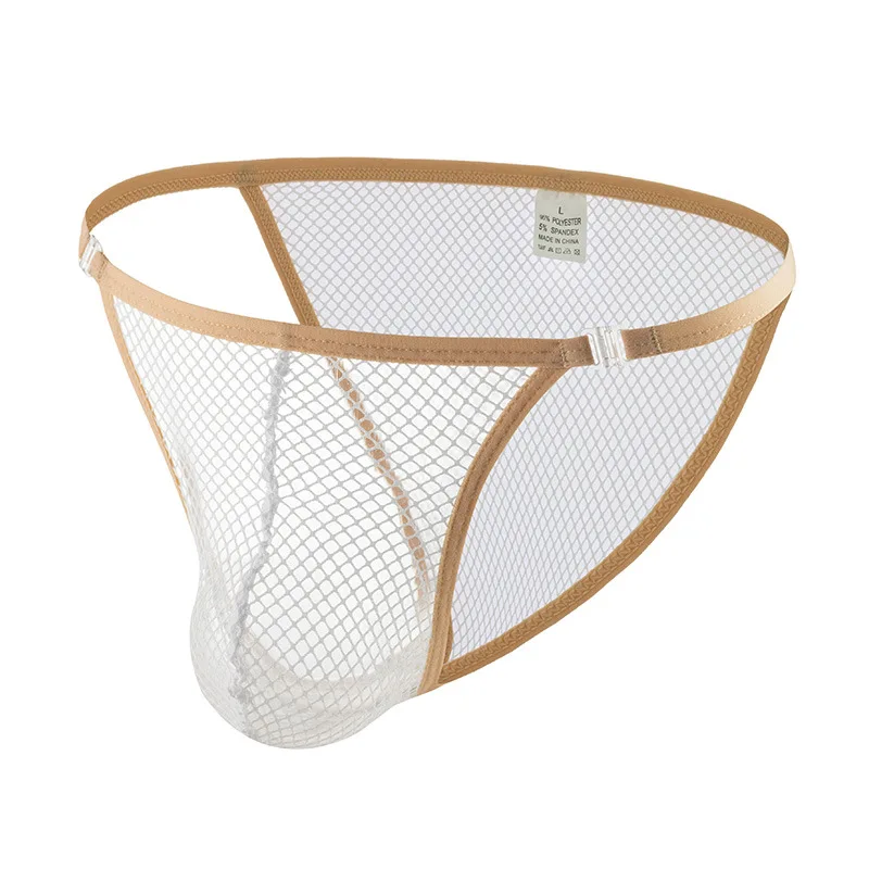 

Mens Thin Quick Dry Button Front Mesh Briefs Sheer Fishnet Underwear Low Rise Sexy Comfortable Underpants Transparent Lingerie