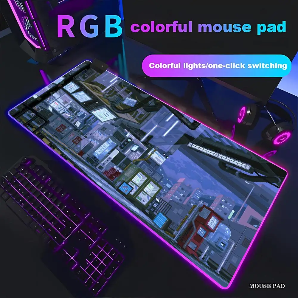 

Пиксельное искусство Красивые RGB иллюстрации Стильные узорыОфисный компьютерный стол Коврик Стол Клавиатура Большой коврик для мыши Подушка для ноутбука Нескользящая