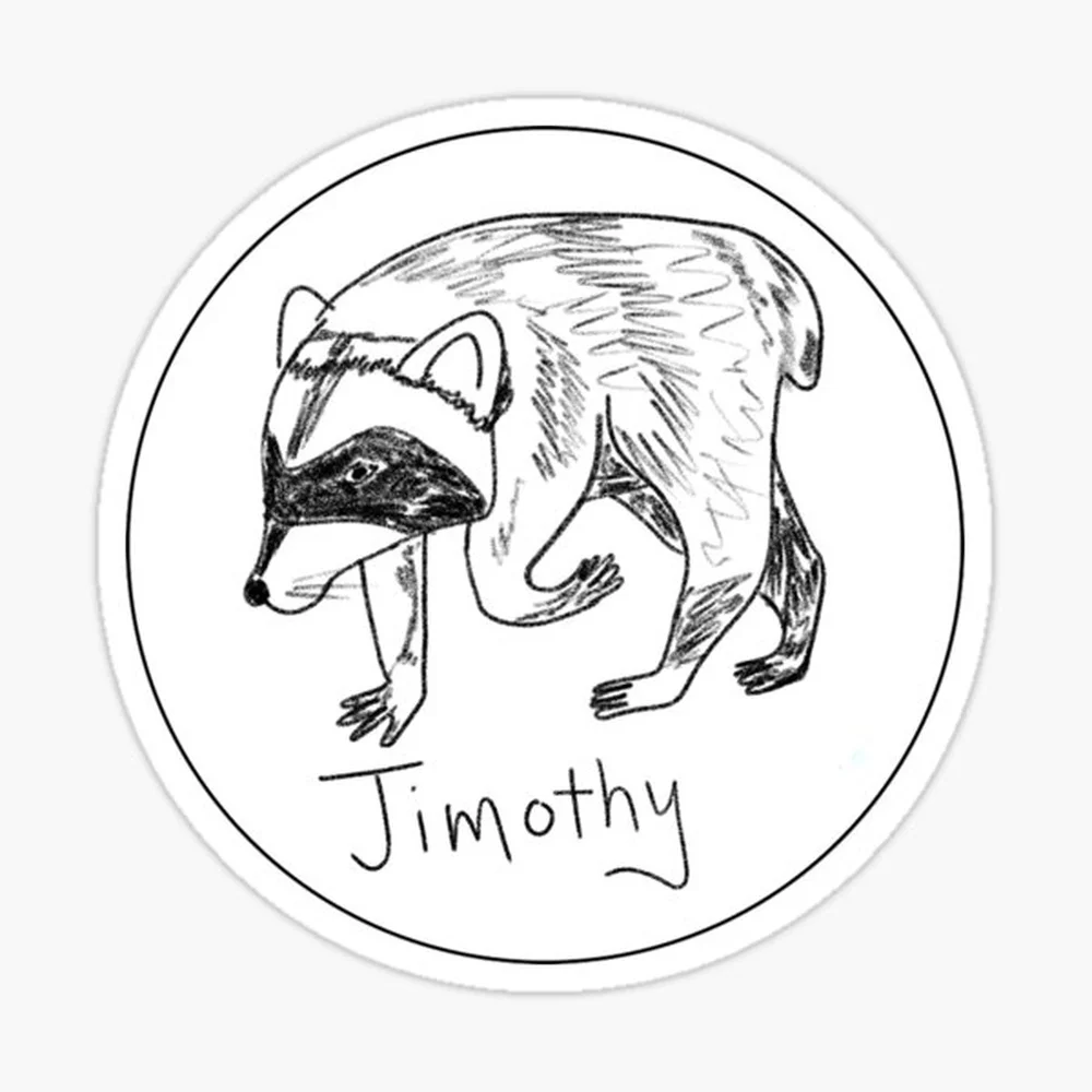 Jimothy, favorite raccoon of Seattle Sticker for Laptop Decor Bedroom Car Cute Cartoon Art Fashionable Public Suitcase