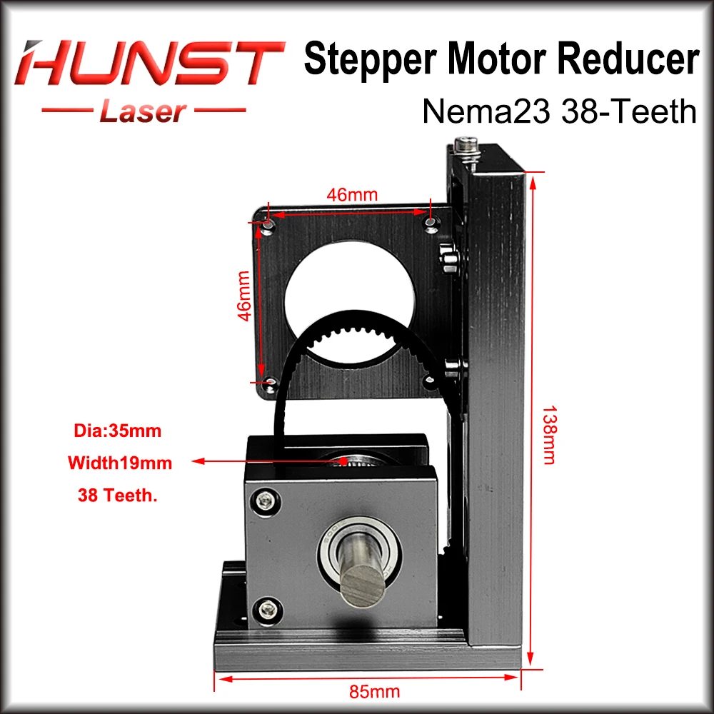 Imagem -02 - Redutor do Motor Deslizante de Hunst Nema23 38-dentes Nema34 72-dentes para a Máquina de Corte e Gravura do Laser do Co2.