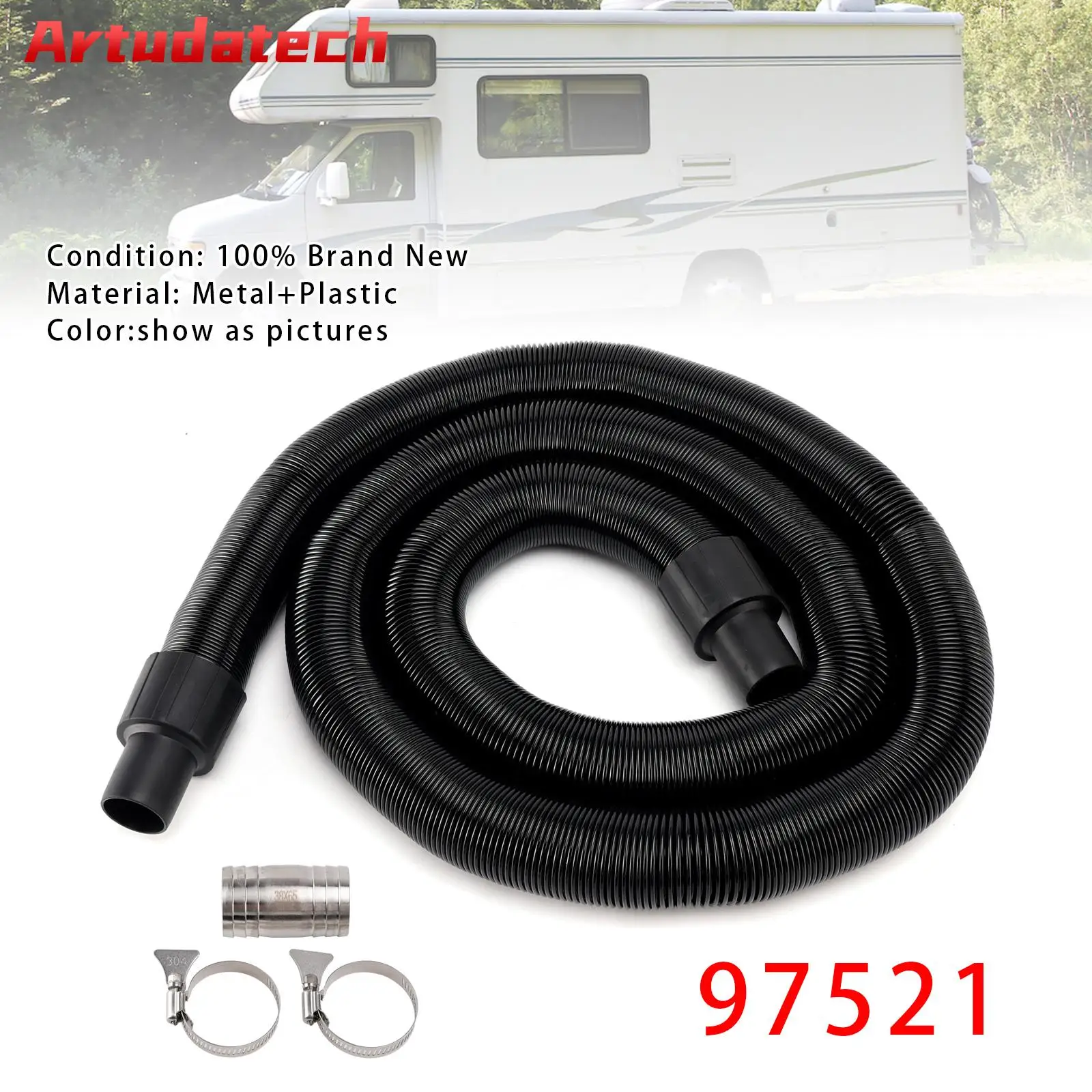 

Artudatech 97521 RV Macerator шланг канализационный для Thetford Sani-Con Turbo 400S 1-1/2 дюйма 22 фута автомобильные аксессуары