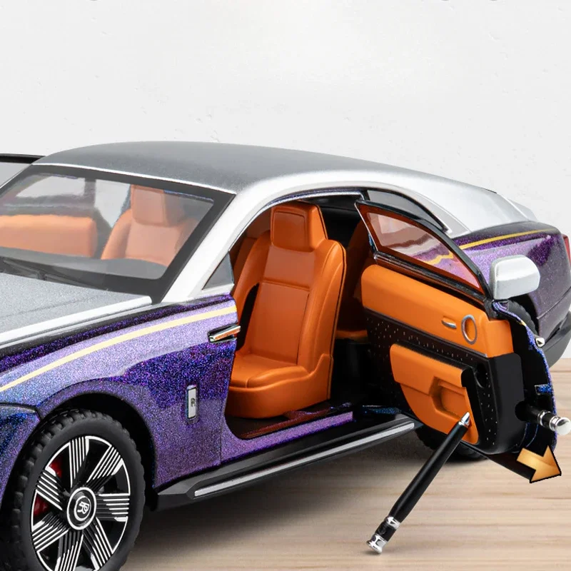 Supercar Model Alloy Diecast Toy Vehicles Simulation 1/24 Rolls Royce Spectre Children Boy Birthday Gift Collection Miniature